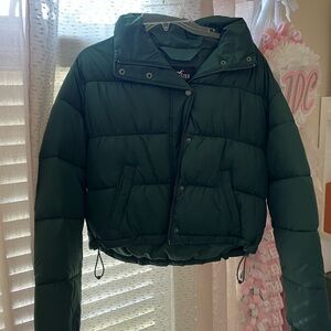 Hollister Green Puffer Jacket